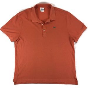 SOLD LACOSTE Pumpkin Orange Short Sleeve Polo